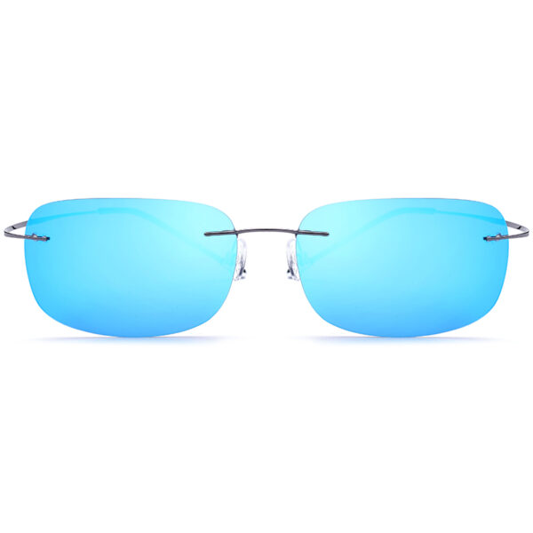 Borregls Rimless Polarized Sunglasses Men Ultralight Titanium Alloy Screwless Frameless Square Sun Glasses for Women 31023