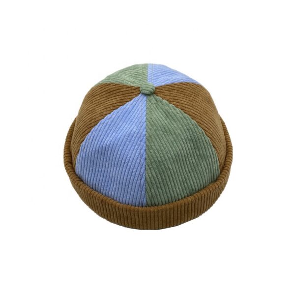Retro Simple Corduroy Patchwork Landlord Hat Men And Women Street Hip-Hop Brimless Baseball Cap